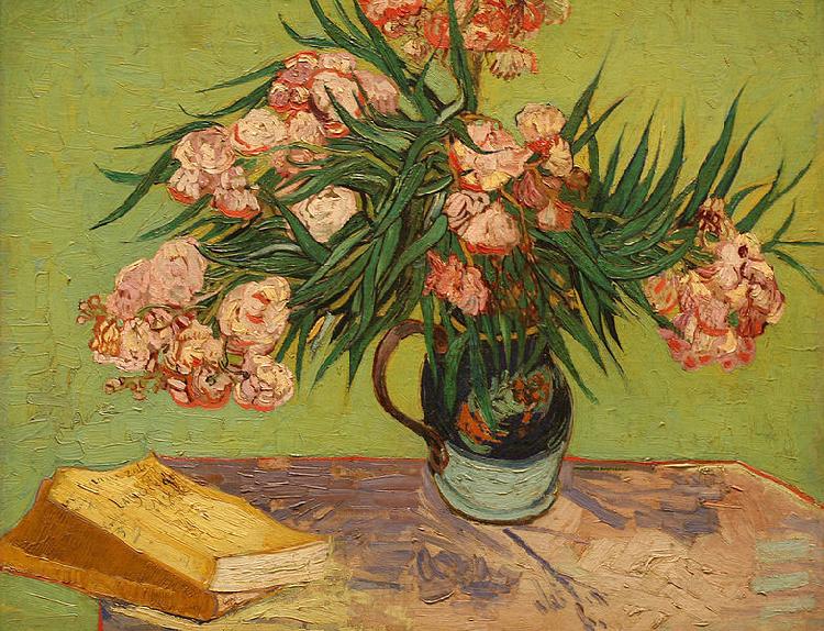 Vincent Van Gogh Vase with Oleanders and Books Norge oil painting art